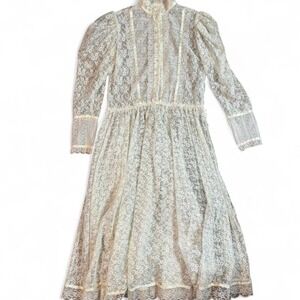 Vintage Gunne Sax Lace Prairie Dress‎ – Victorian Cottagecore size small/medium